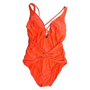 Athena Women’s Orange‎ One Piece Swimsuit  Sz 12